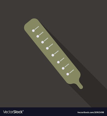 Thermometer medical a glass thermometer for vector image