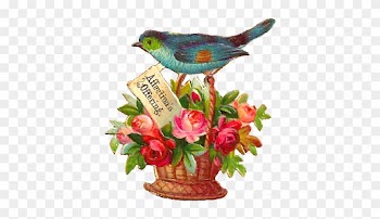 These Are Two Charming Victorian Scraps Featuring Birds - Birds With Rose Flowers
