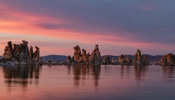 These Mono Lake tufas were turned pink by a great colorful sunset.     To learn how to take pictures like this, read my educational blogs at www.sharetimsphotos.com.   