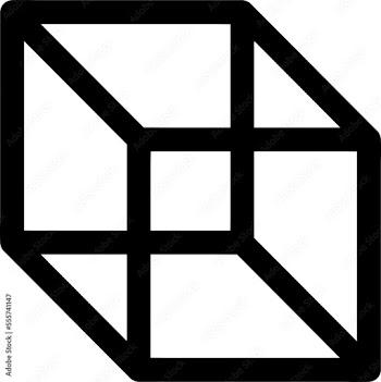 Thick black cube outline icon