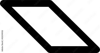 Thick black parallelogram outline icon