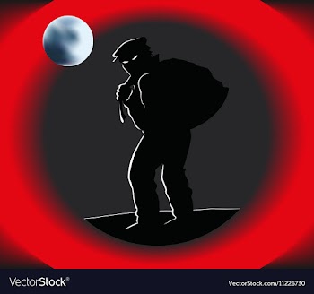 Thief through the eyes of patrol dog vector image