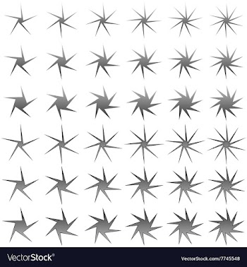 Thin asymmetric star shape set vector image