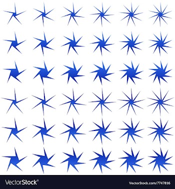 Thin asymmetric star shape set vector image