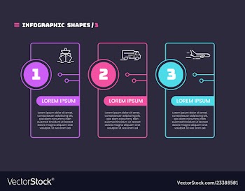  					Thin line infographic concept with 3 options vector image														