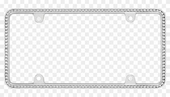 Thin White Diamonds On Chrome License Plate Frame - Diamond License Plate Frames