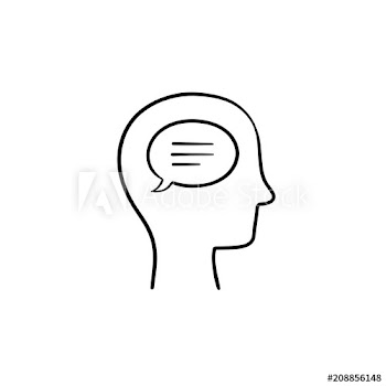 Think bubble in humans head hand drawn outline doodle icon
