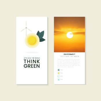 Think green environmental conservation brochure vector