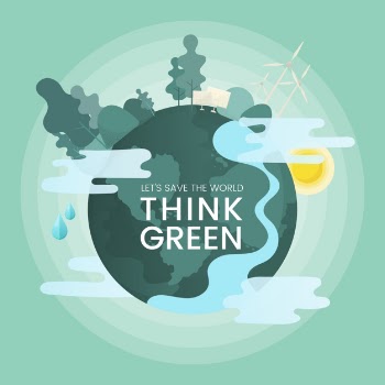 Think green environmental conservation vector Free Vector