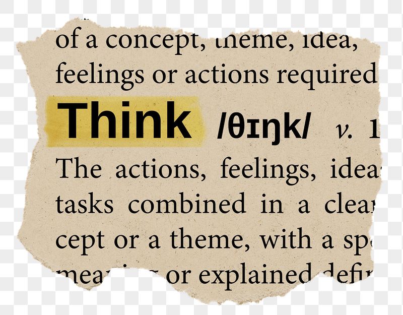 Think png word sticker, torn | Free PNG - rawpixel