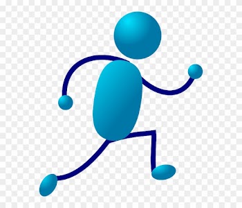 Thinking Blue, Stick, People, Man, Guy, Runner, Figure, - Hastily Definition