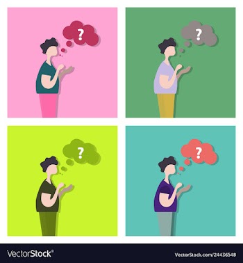 Thinking cloud with question in flat style man vector image