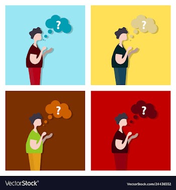 Thinking cloud with question in flat style man vector image
