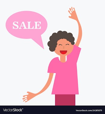 Thinking cloud with sale in flat style man with vector image
