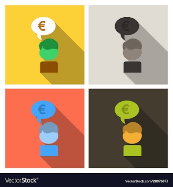 Thinking man silhouette with thought cloud with vector image