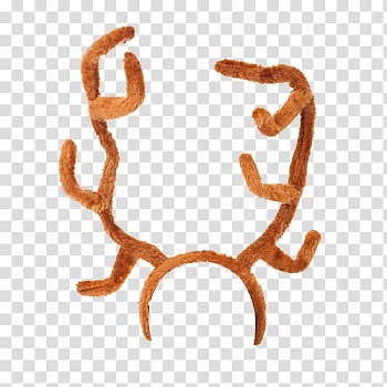 THIRD CHRISTMAS, brown buck antler alice band art transparent background PNG clipart
