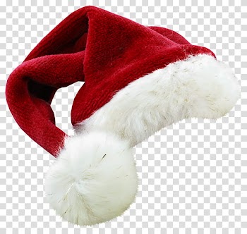 THIRD CHRISTMAS, red and white Santa hat transparent background PNG clipart