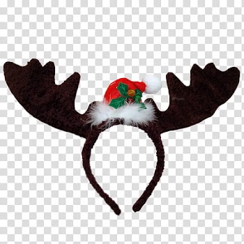 THIRD CHRISTMAS, reindeer headband transparent background PNG clipart