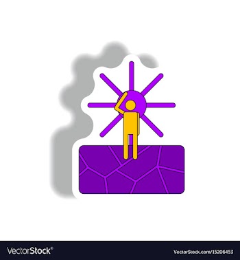 Thirsty man silhouette on cracked earth and hot vector image