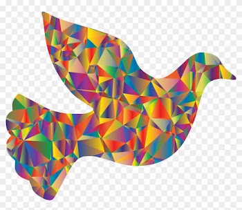 This Free Icons Png Design Of Low Poly Peace Dove - Prismatic Rainbow Howling Wolf Round Ornament
