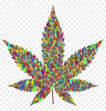 This Free Icons Png Design Of Polychromatic Low Poly - Silhouette Free Marijuana Leaf Vector