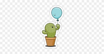 This Is A Love Story Between A Cactus And A Balloon - Stickers Tumblr Cactus