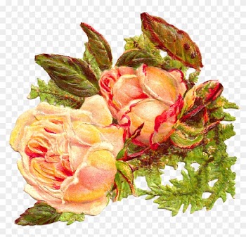 This Is An Antique, Victorian Scrap Of Two Beautiful, - Rose