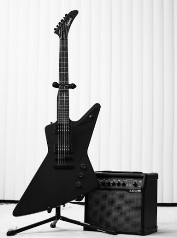 This is my new guitar and amp. Oh yeah I do love guitars