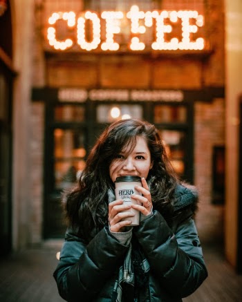 This photo was taken at a cute coffee shop in Chicago called Hero Coffee. My wife is absolutely in love with their lattes and me with their hot chocolate.