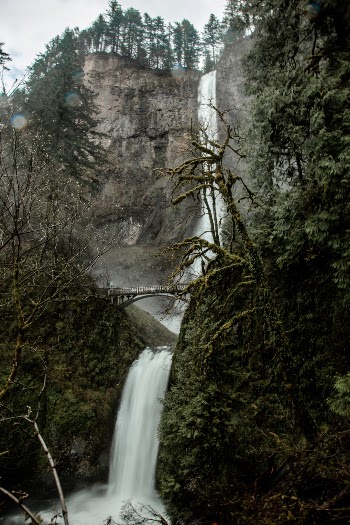 This photo was taken at Multnomah Falls on a spring afternoon.