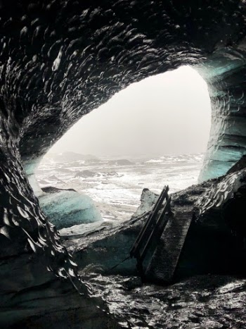 This photo was taken while exploring the ice caves in Iceland under Katla volcano.