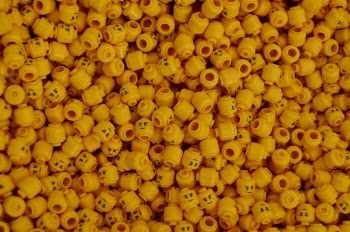 This was taken at Lego experience at SeaLife in Weymouth - my son had collected all the clues and they had to then build a figure.  I loved the look of these heads all together in one box.