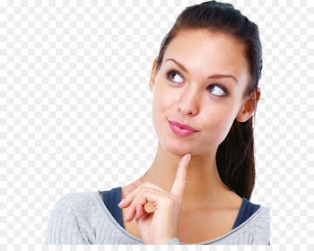 Thought Information Knowledge Learning Concept - Thinking woman PNG 