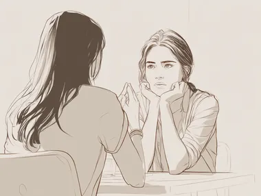 Thoughtful Conversation Between Two People