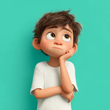 Thoughtful Latin Boy in 3D Pixar Style Thoughtful Latin Boy in 3D Pixar Style