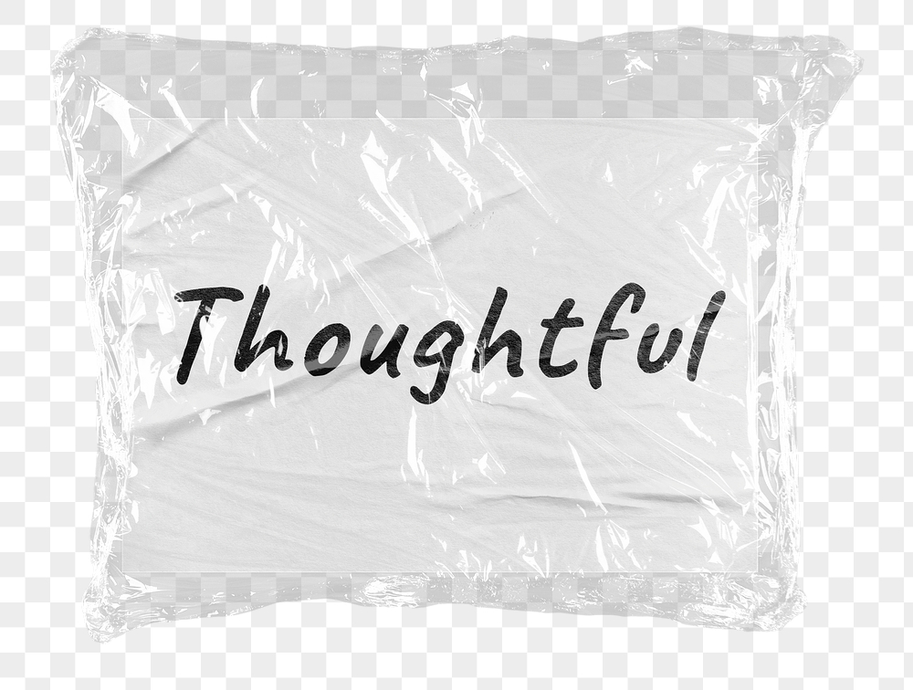 Thoughtful png word sticker, plastic | Free PNG - rawpixel