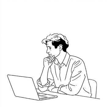 Thoughtful Researcher at Desk