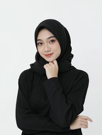 Thoughtful Young Southeast Asian Woman in Hijab