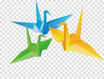 Thousand origami cranes Paper Orizuru, colored paper cranes transparent background PNG clipart
