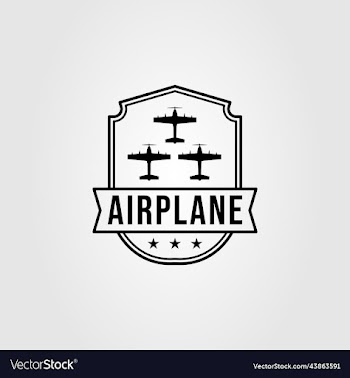 three airplane or airforce plane logo design