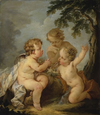 Three amorins playing with a bird's | Free Photo - rawpixel