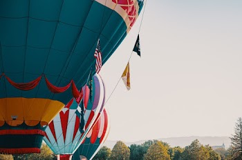 Three Asorted-color Hot Air Balloons
