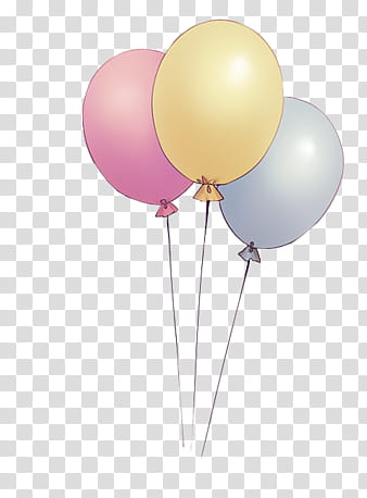 , three assorted-color balloons transparent background PNG clipart