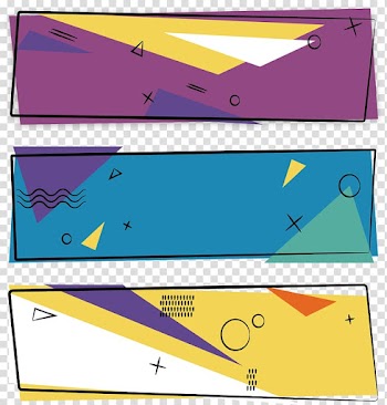 Three assorted-color illustration, Geometry Euclidean Web banner, Tricolor geometric banner transparent background PNG clipart