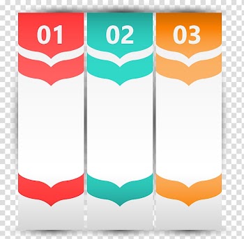 Three assorted-color number papers, Web banner Bertikal, Vertical banners ppt creative step transparent background PNG clipart