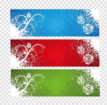 Three assorted-color paintings, Snowflake Banner , Beautiful snow banners transparent background PNG clipart