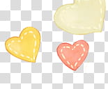 , three assorted-colored hearts illustration transparent background PNG clipart