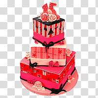, three assorted gift boxes transparent background PNG clipart