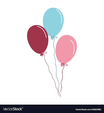 three balloons isolated on a white background