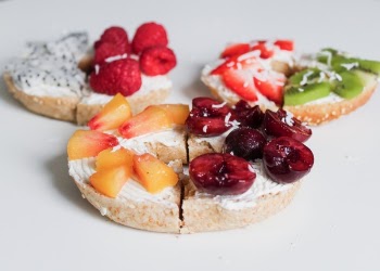 Three Biscuits With Fruit Toppings
